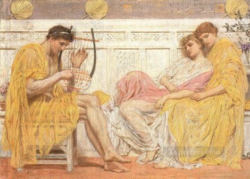  Music Painting - A Musician female figures Albert Joseph Moore